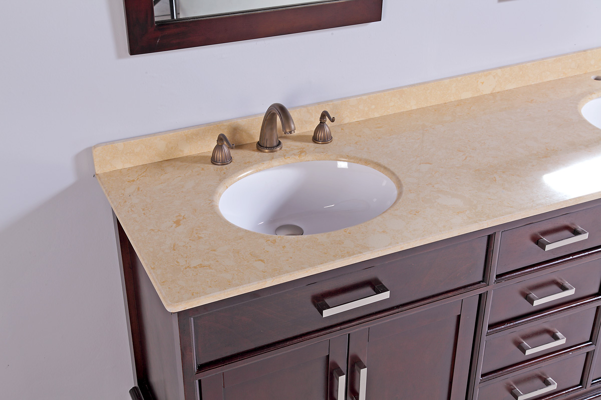 72inch Selina Vanity Cherry Wood Vanity Vanity with Mirrors